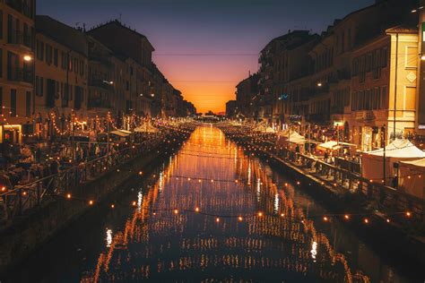 Wallpaper Milan Italy River Evening City Hd Widescreen High