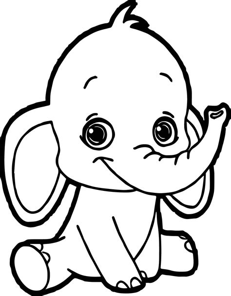 Elephant Coloring Pages Animals Printable Elephants Color Kids Sheets