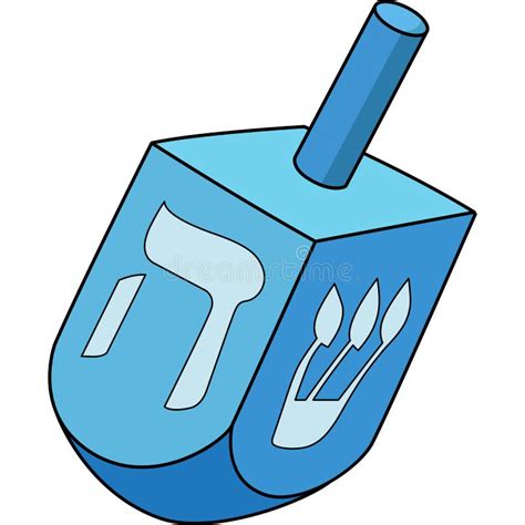 Hanukkah Dreidel Cartoon Colored Clipart Stock Vector Illustration Of