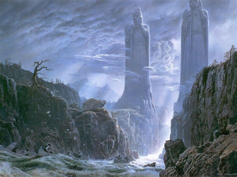 Fantasy Wallpaper Lord Of The Rings Pillars Of The Kings Tolkien