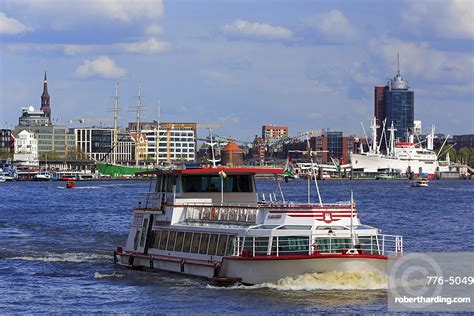 Ferry Elbe River Hamburg Germany Stock Photo