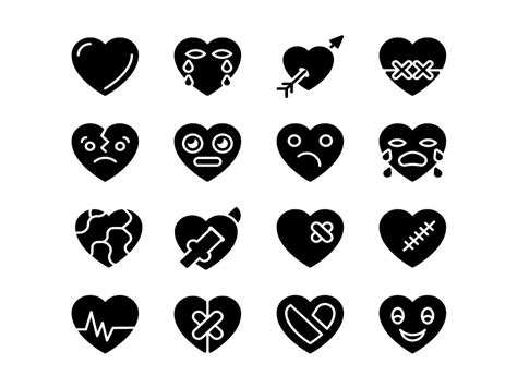 Heart Glyph Icons Frebers