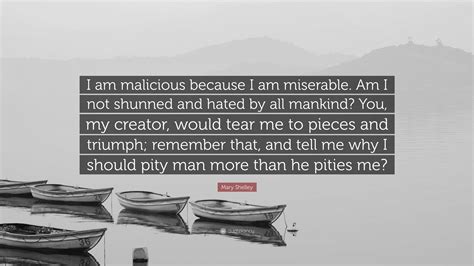 Mary Shelley Quote “i Am Malicious Because I Am Miserable Am I Not Shunned And Hated By All