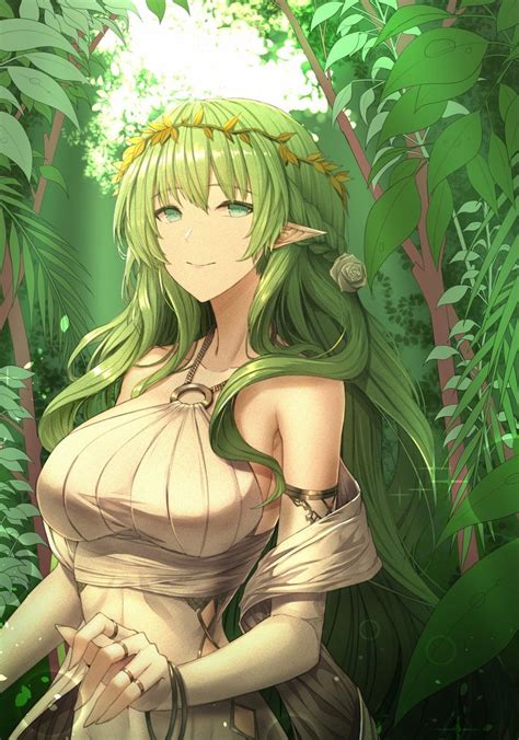 pin by dustin agee on fantasy elves elf girls anime elf anime green hair