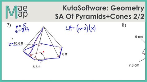 The area of the base depends on what shape it is. KutaSoftware: Geometry- Surface Area Of Pyramids And Cones ...