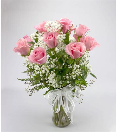 Classic Long Stem Pink Rose Arrangement Kennewick Wa Florist