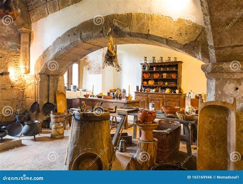 Vintage Kitchen Interior In Old Castle Europe Editorial Photo Image