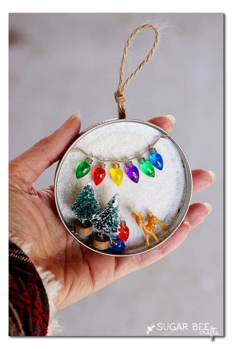 Mason Jar Lid Snowy Scene Decor Or Ornament Mason Jar Christmas