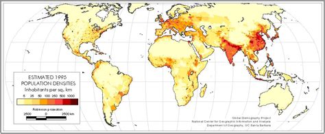 Population Density Across The Globe