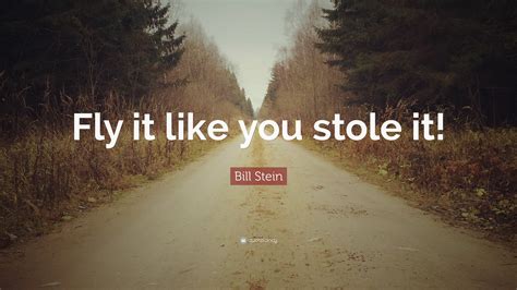 Bill Stein Quote Fly It Like You Stole It