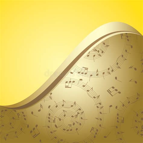 Bright Golden Music Background With Gradient Vector Stock Vector