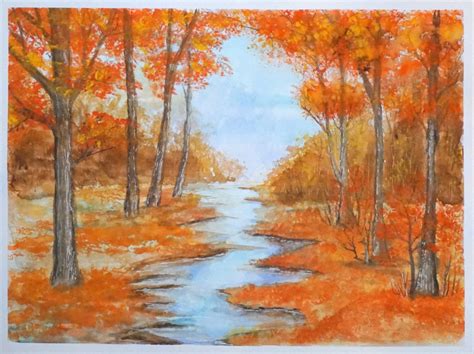 Aquarell Landschaft Herbst Original Aquarell-Gemälde | Etsy | Aquarell, Aquarelle landschaften ...