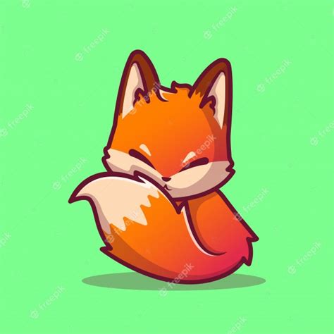 Premium Vector Cute Fox Sitting Cartoon Icon Illustration Animal