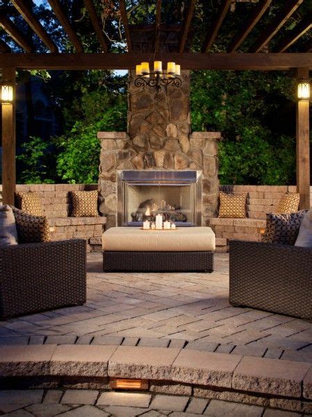 Outdoor Patio Fireplace Bench Seating Next To Fireplace Outdoor