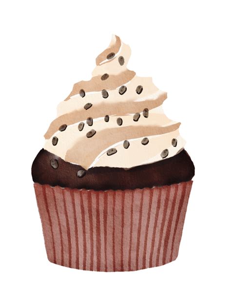 Watercolor Chocolate Cupcake 11211672 Png