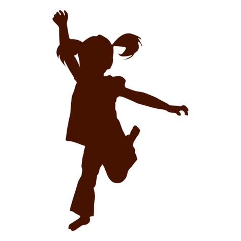 Girl Playing And Jumping Silhouette Transparent Png And Svg Vector File