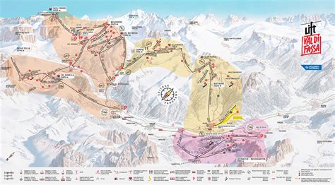 Fassa Valley Ski Lifts Map Val Di Fassa Lift
