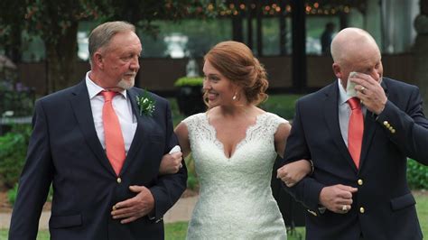 Father And Stepfather Walk Bride Down The Aisle Chapel Hill Carriage House Whitney And Joseph