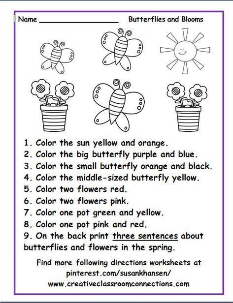 Following Directions Coloring Worksheets 558