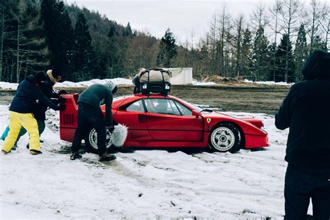 Red bull japan's latest film features footage of a ferrari f40 — the company's last car personally approved by its namesake, the late, great enzo ferrari — outfitted with fog lights and tire chains. Video: Ferrari F40 Snow Drifting in Japan! - GTspirit