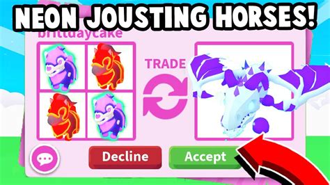 Trading Every Neon Jousting Horse In Adopt Me Youtube