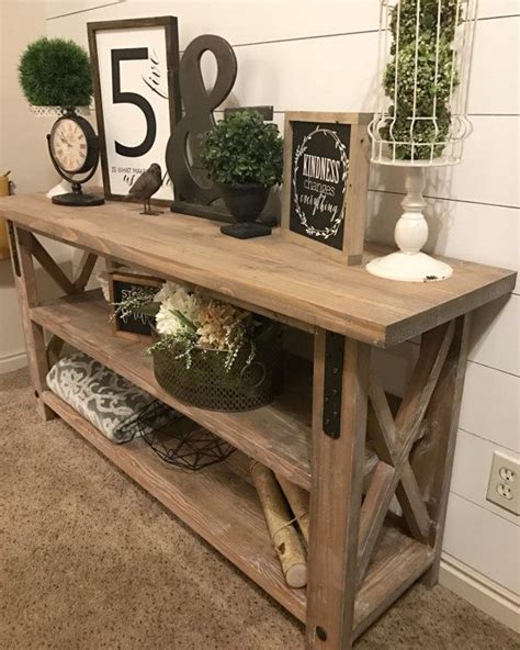 Industrial Farmhouse X Style Entry Table Local Only Rustic
