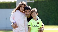 Luis Suárez se emociona con sus hijos en el entrenamiento del Barça