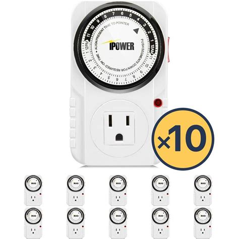 Ipower 24 Hour Plug In Mechanical Electric Outlet Timers Switch