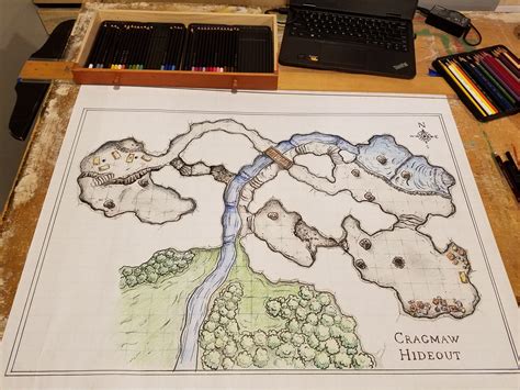 Scaled Up Hand Drawn Cragmaw Hideout Dungeons And Dragons Post How