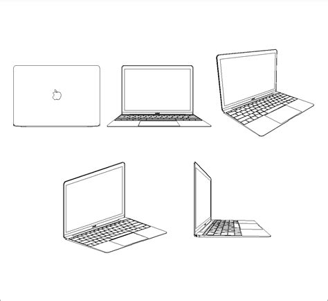 Apple Macbook Laptops Dwg Cad Block Free Download