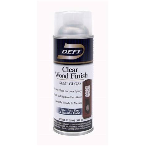 Wood finishing refers to the process of refining or protecting a wooden surface, especially in the production of furniture where typically it represents between 5 and 30% of manufacturing costs. Deft Aerosol Clear Wood Finish (Type: Semi-Gloss) at Blain ...