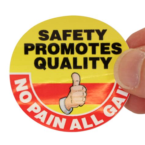 Safety Promotes Quality No Pain All Gain Hard Hat Decals Signs Sku