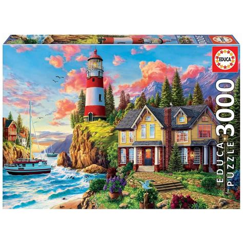 Lighthouse Near The Ocean 3000 Piece Jigsaw Puzzle