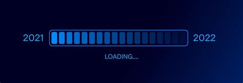 Loading New Year 2021 To 2022 Progress Bar With Blue Background Happy