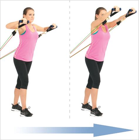 You might be wondering, why do i need additional by incorporating standing chest exercises, your muscles perceive new motions. Standing Chest Press With Resistance Bands - Build your ...