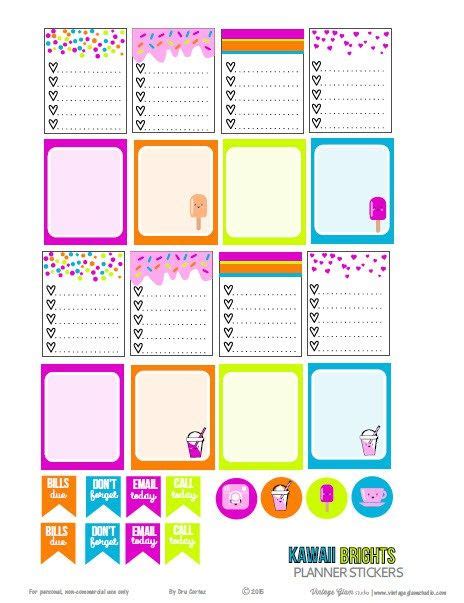 Kawaii Brights Free Printble Download For Personal Use Only To Do