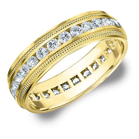 15 Cttw Diamond Mens Wedding Band In 14k Yellow Gold 15 Carat