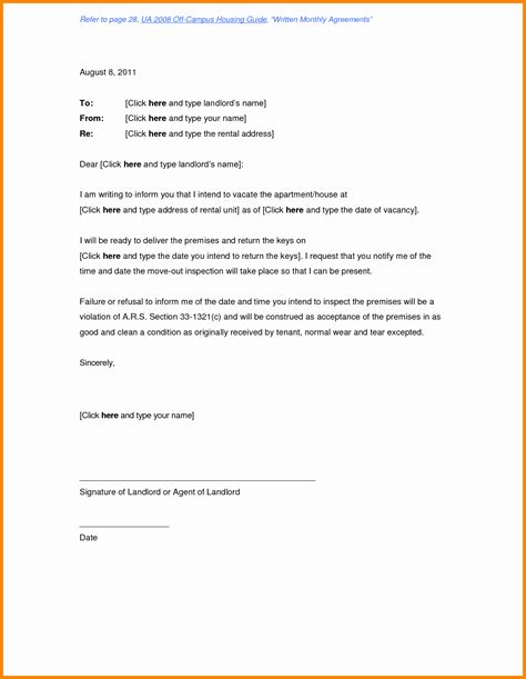 Tenant Letter To Landlord Example Document Template