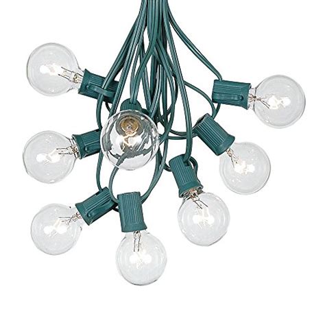 25 Foot G40 Outdoor Patio String Lights With 25 Clear Globe Bulbs