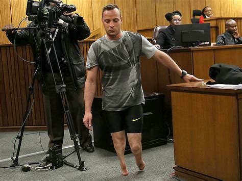 Oscar Pistorius Walks On His Stumps In South African Court