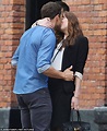 Jamie Dornan plants a kiss on Dakota Johnson as they film Fifty Shades ...