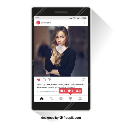 Celular Modelo De Post Do Instagram E Notifica Es Vetor Gr Tis