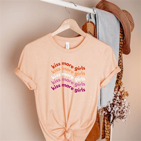 Kiss More Girls Shirt Lesbian Pride Shirt Cute Gay Pride Etsy