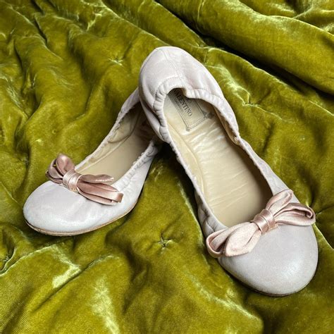 valentino women s pink ballet shoes depop
