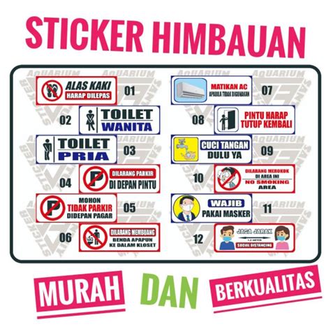 Jual Sticker Himbauan Stiker Himbauan Sticker Alas Kaki Sticker Toilet Sticker Dilarang Parkir