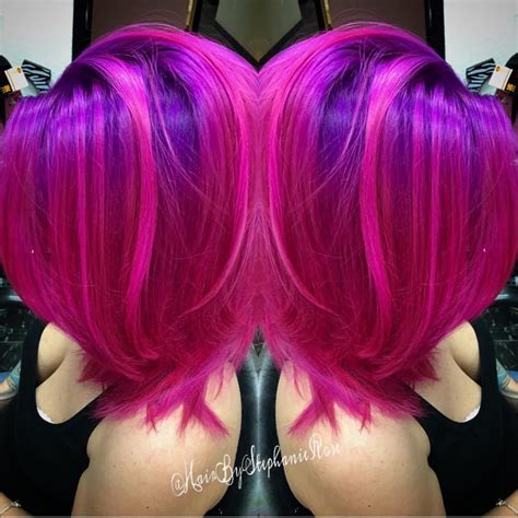 Fuchsia Pink Hair And Purple Hair Color By Stephanie Rose