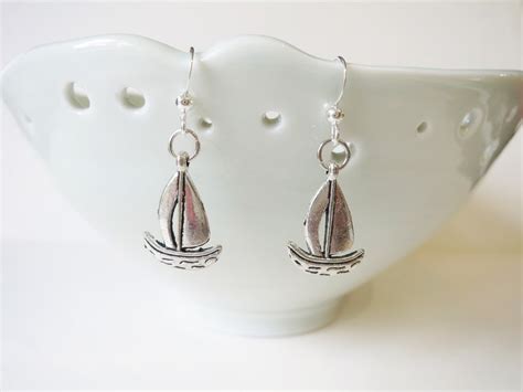 Sailboat Earrings Sailing Boat Earring Nautical Jewellery Etsy UK