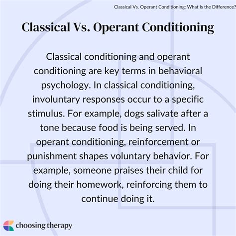 What Is The Difference Between Classical Vs Operant Conditioning