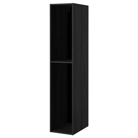 METOD high cabinet frame wood effect black 40x60x200 cm | IKEA Latvija