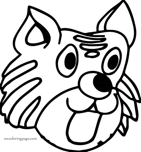 Shock Cat Face Coloring Page